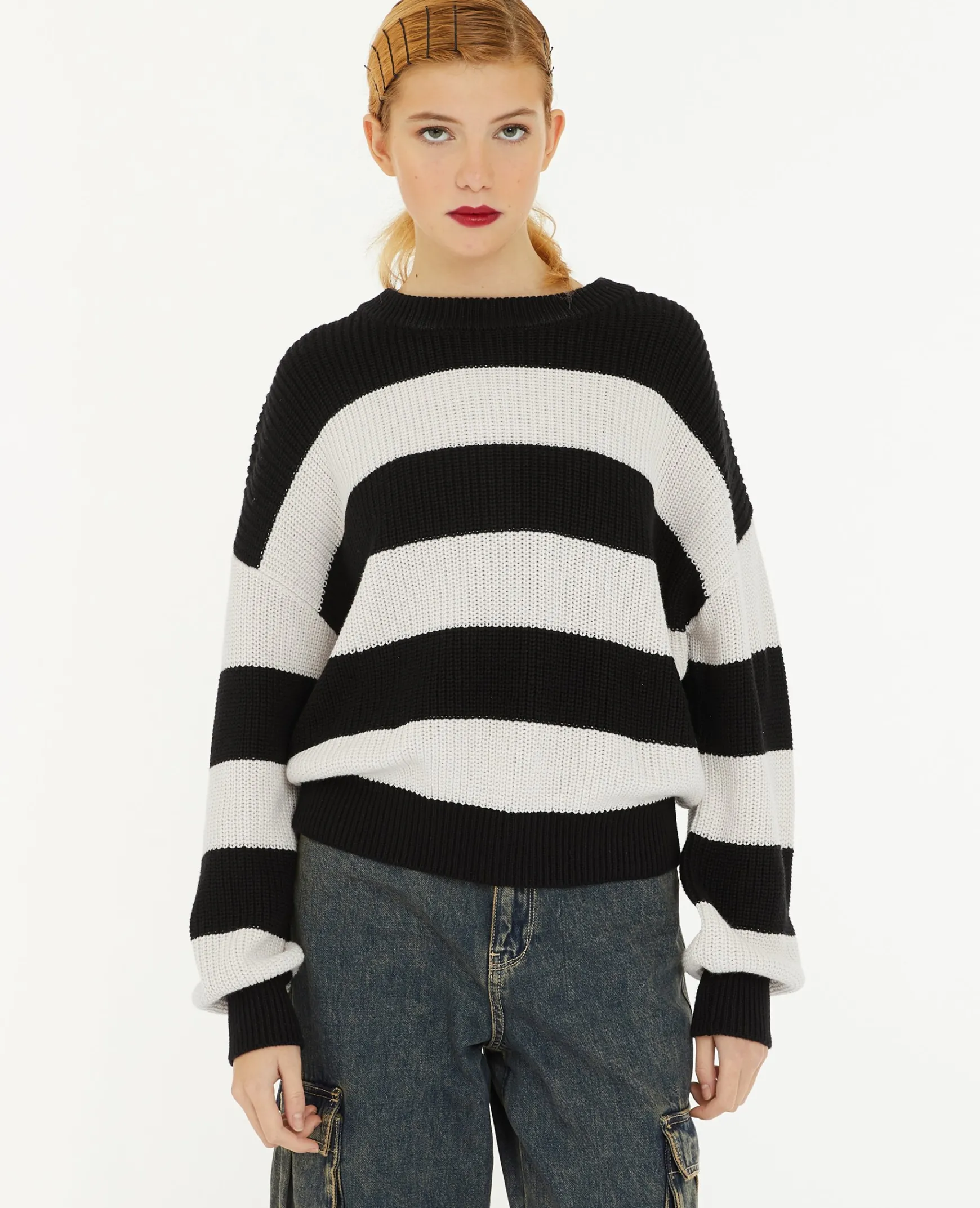 Pimkie Pull Et Gilet^Pull Col Rond En Maille Rayée -