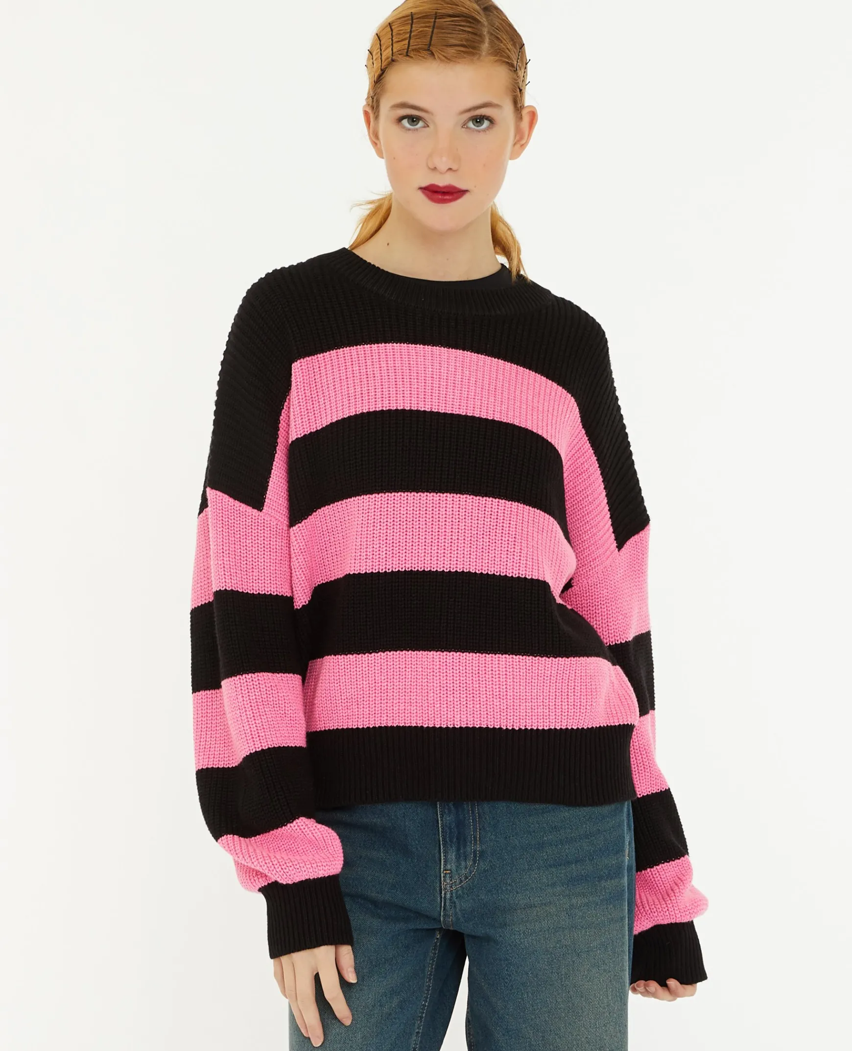 Pimkie Pull Et Gilet^Pull Col Rond En Maille Rayée -