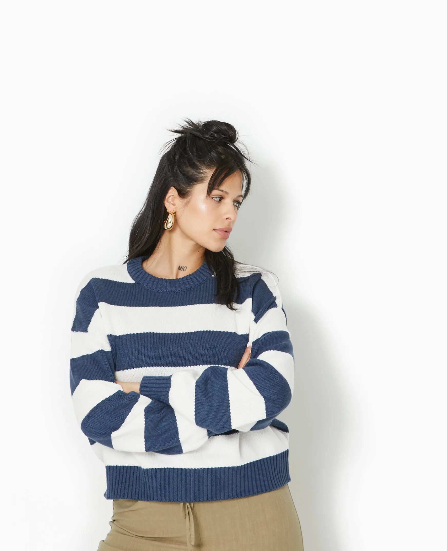 Pimkie Toute La Collection|Pull Et Gilet^Pull Col Rond En Maille Rayée -