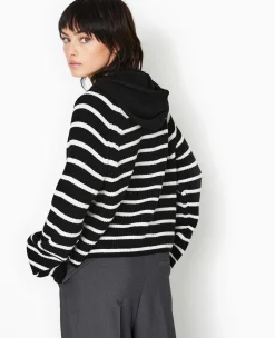 Pimkie Pull Et Gilet^Pull Court Rayé Avec Capuche -