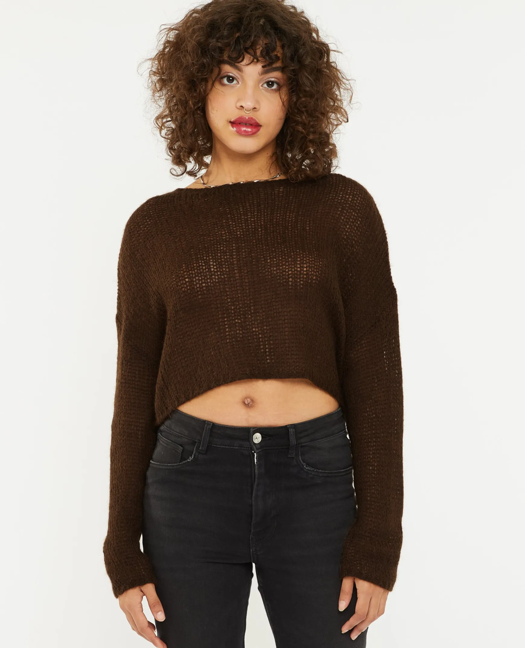 Pimkie Pull Et Gilet^Pull Cropped En Maille Transparente -