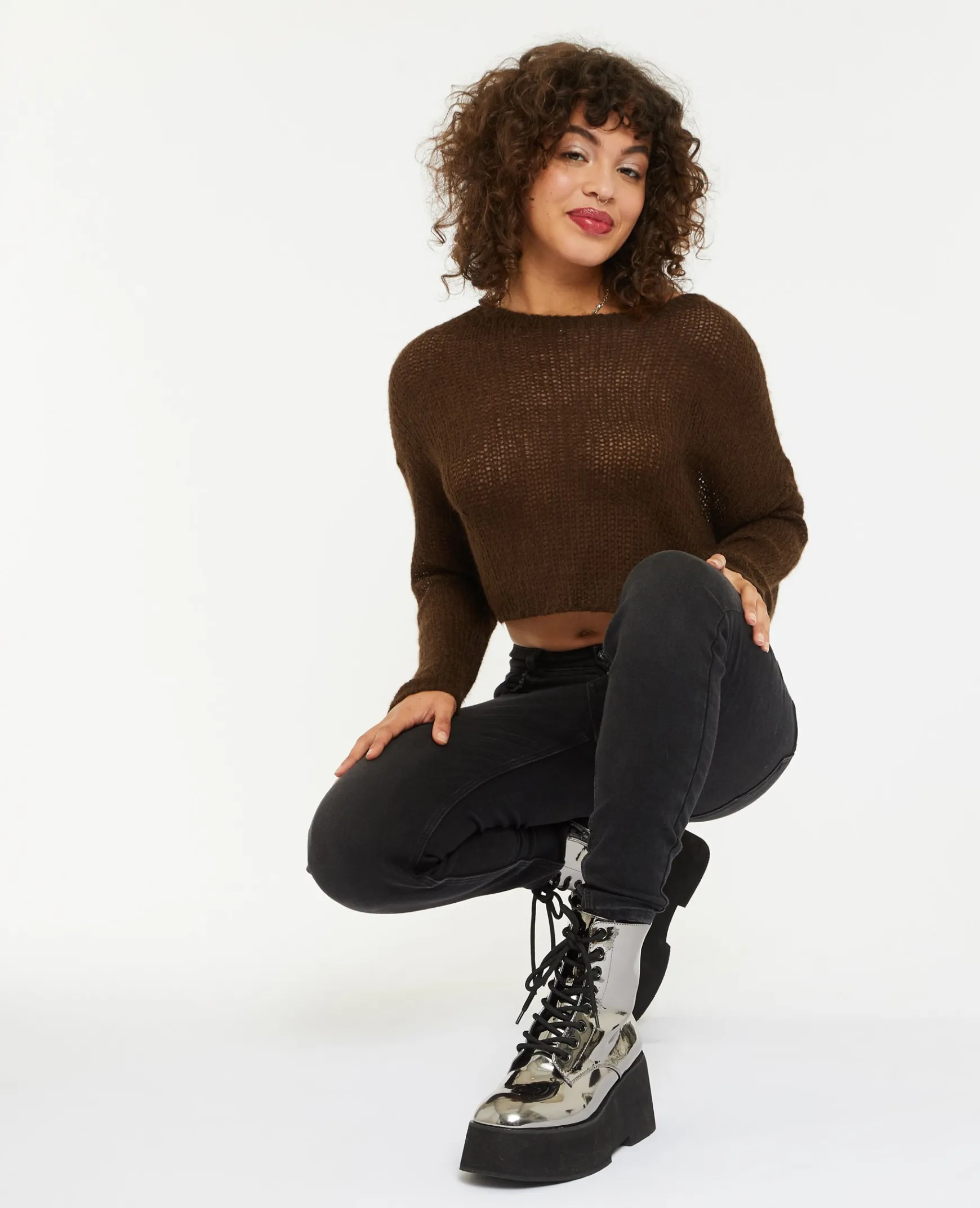 Pimkie Pull Et Gilet^Pull Cropped En Maille Transparente -