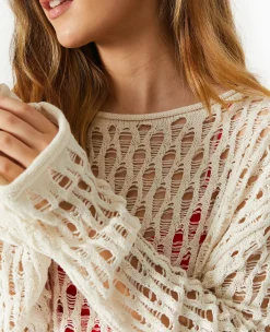Pimkie Pimkie Positive|Pull Et Gilet^Pull En Maille Ajourée Manches Flare -