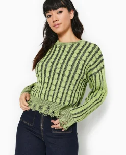Pimkie Pimkie Positive|Pull Et Gilet^Pull En Maille Fantaisie Avec Effet Destroy -