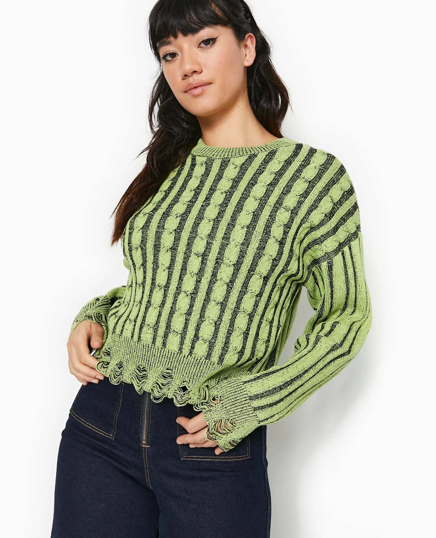 Pimkie Pimkie Positive|Pull Et Gilet^Pull En Maille Fantaisie Avec Effet Destroy -