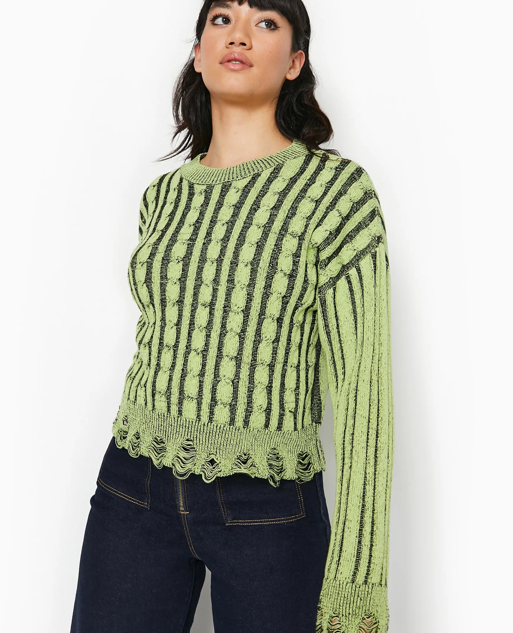 Pimkie Pimkie Positive|Pull Et Gilet^Pull En Maille Fantaisie Avec Effet Destroy -