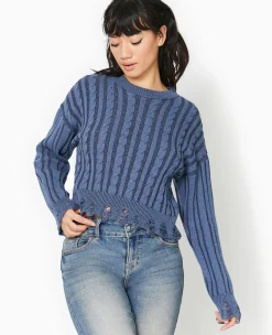 Pimkie Pimkie Positive|Pull Et Gilet^Pull En Maille Fantaisie Avec Effet Destroy -