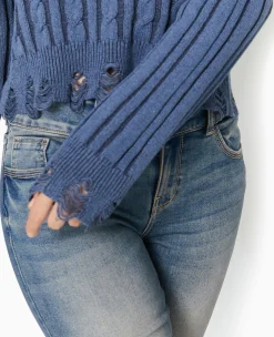 Pimkie Pimkie Positive|Pull Et Gilet^Pull En Maille Fantaisie Avec Effet Destroy -