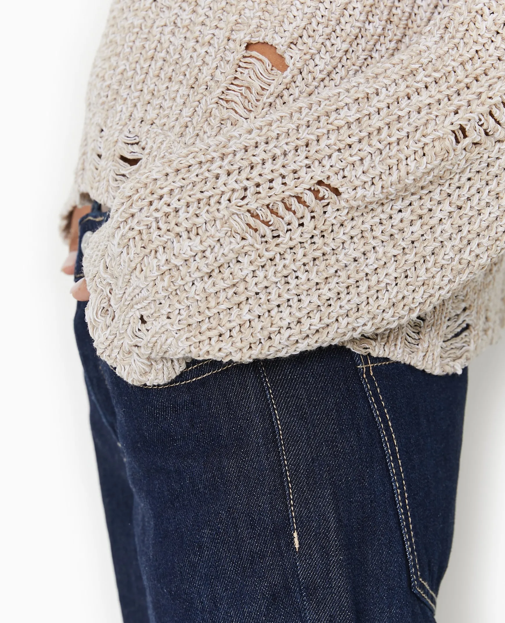 Pimkie Pimkie Positive|Pull Et Gilet^Pull En Maille Moulinée Effet Destroy -