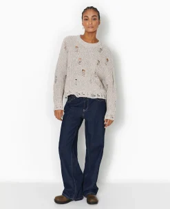 Pimkie Pimkie Positive|Pull Et Gilet^Pull En Maille Moulinée Effet Destroy -