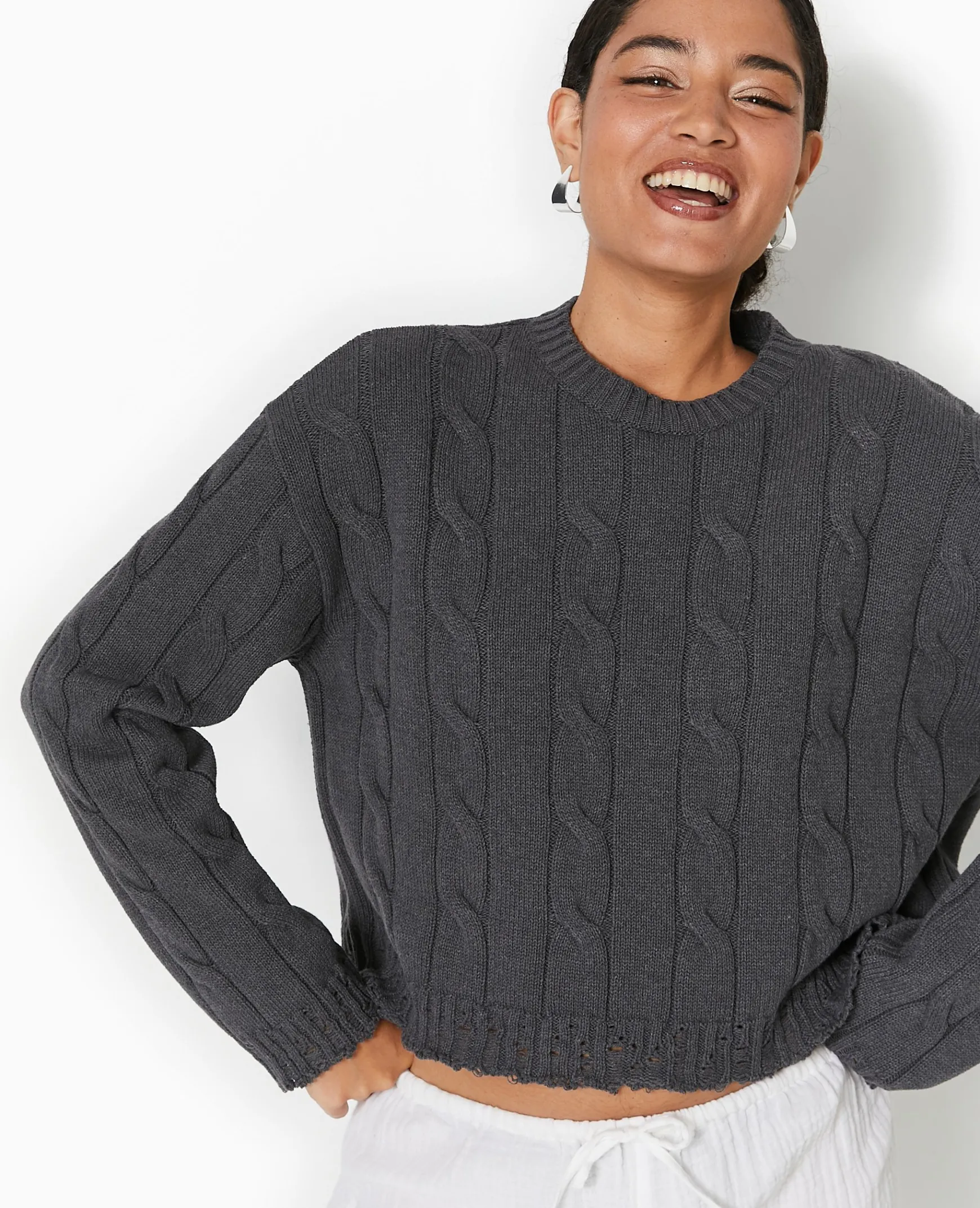 Pimkie Pimkie Positive|Pull Et Gilet^Pull En Maille Torsadée Et Déjaugée -