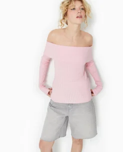 Pimkie Toute La Collection|Pull Et Gilet^Pull Maille Côtelée Encolure Bardot -