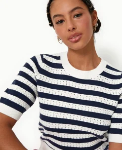 Pimkie Pull Et Gilet^Pull Manches Courtes En Maille Ajourée Rayée -