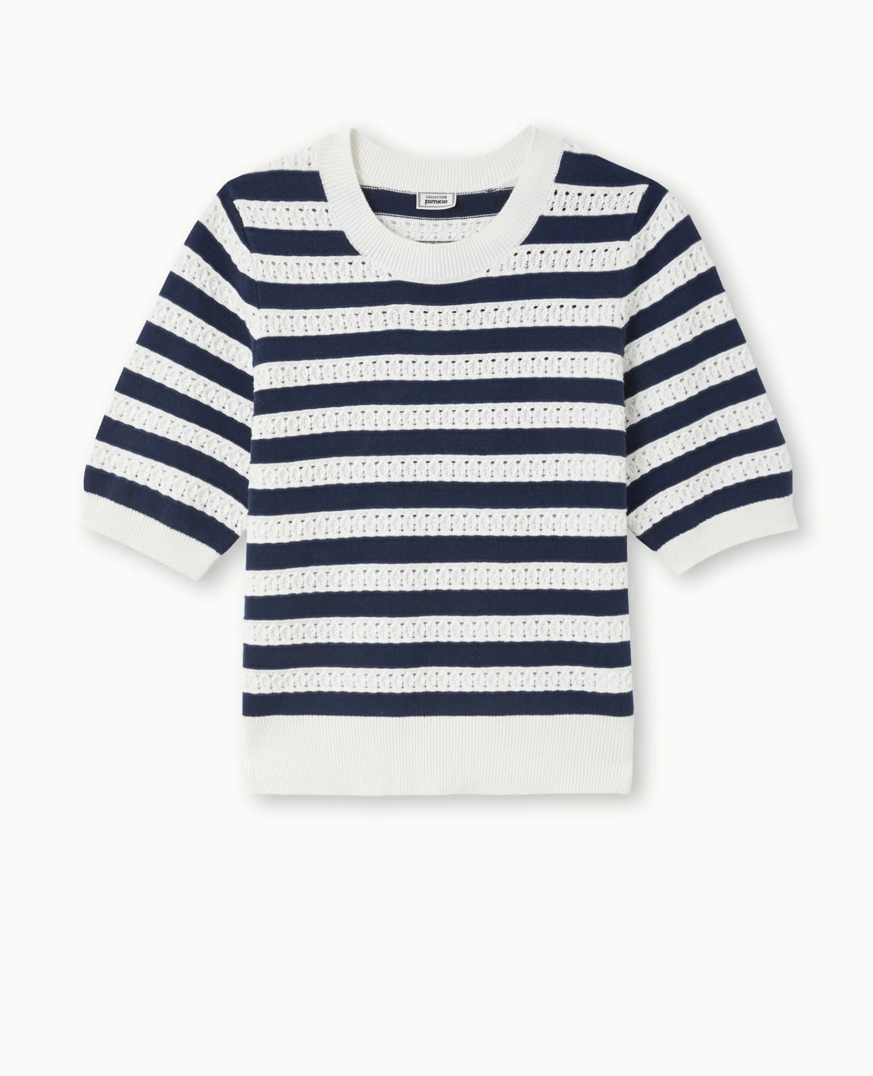 Pimkie Pull Et Gilet^Pull Manches Courtes En Maille Ajourée Rayée -
