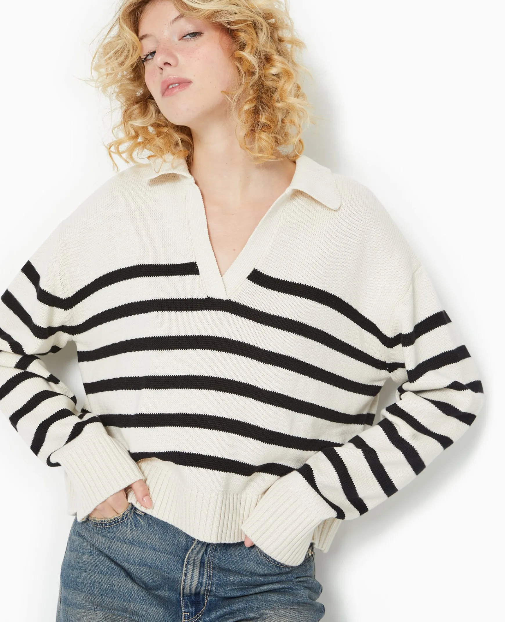 Pimkie Toute La Collection|Pull Et Gilet^Pull Rayé Col Polo -