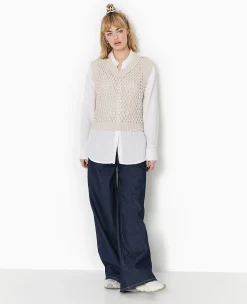 Pimkie Pull Et Gilet^Pull Sans Manches En Maille Ajourée -
