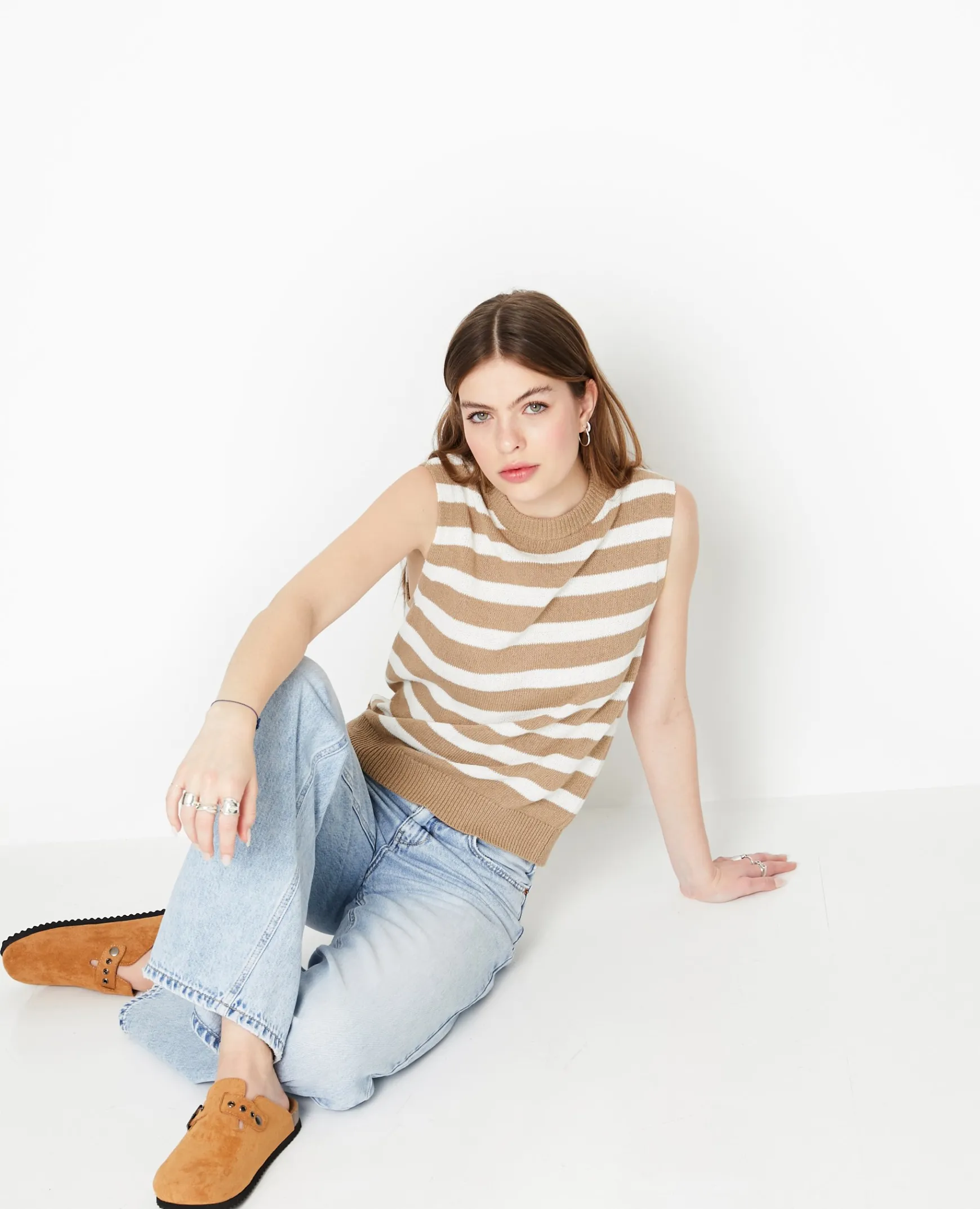 Pimkie Pull Et Gilet^Pull Sans Manches Rayé -