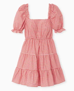 Pimkie Toute La Collection|Robe^Robe Courte Avec Manches Ballons Motif Vichy -