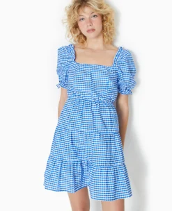 Pimkie Robe|Toute La Collection^Robe Courte Avec Manches Ballons Motif Vichy -
