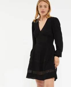 Pimkie Robe^Robe Courte Col V Avec Dentelle Et Boutons -