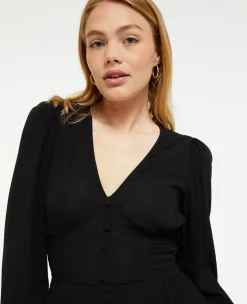 Pimkie Robe^Robe Courte Col V Avec Dentelle Et Boutons -