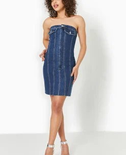 Pimkie Pimkie Positive|Robe^Robe Courte Forme Bustier En Jean -