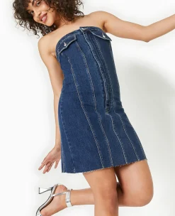 Pimkie Pimkie Positive|Robe^Robe Courte Forme Bustier En Jean -