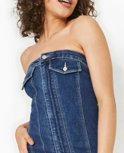 Pimkie Pimkie Positive|Robe^Robe Courte Forme Bustier En Jean -