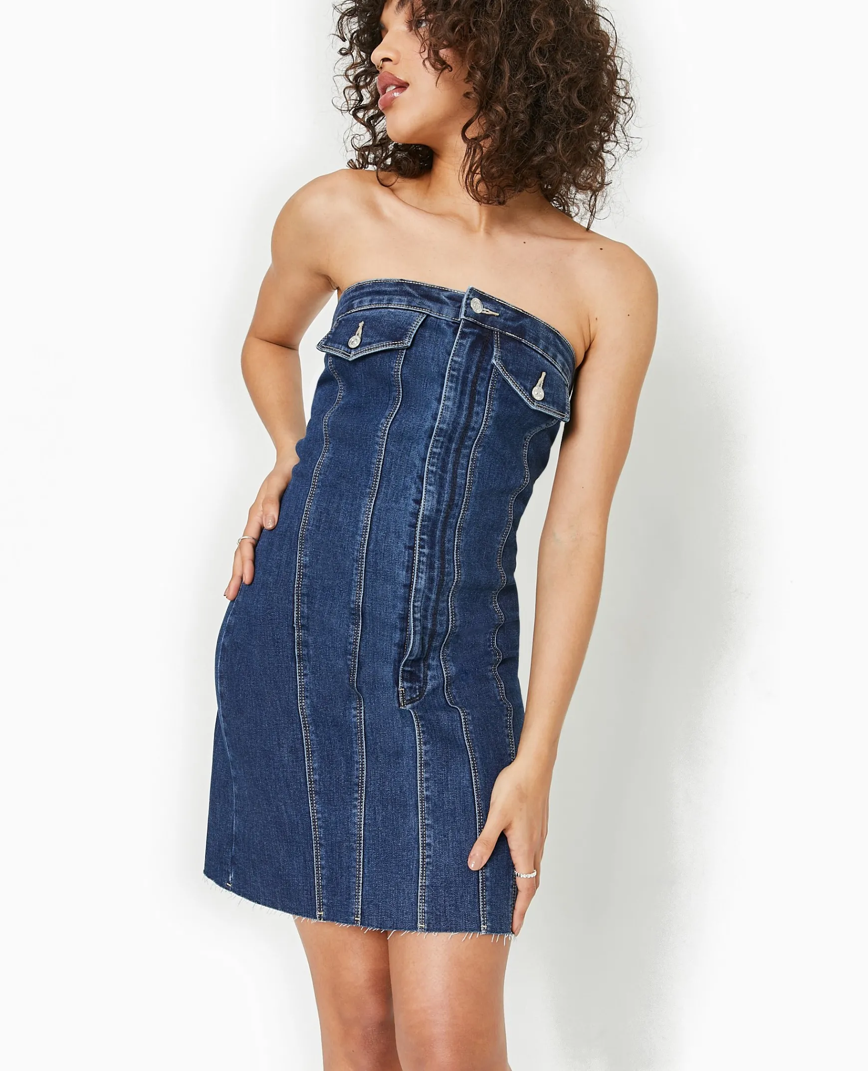 Pimkie Pimkie Positive|Robe^Robe Courte Forme Bustier En Jean -