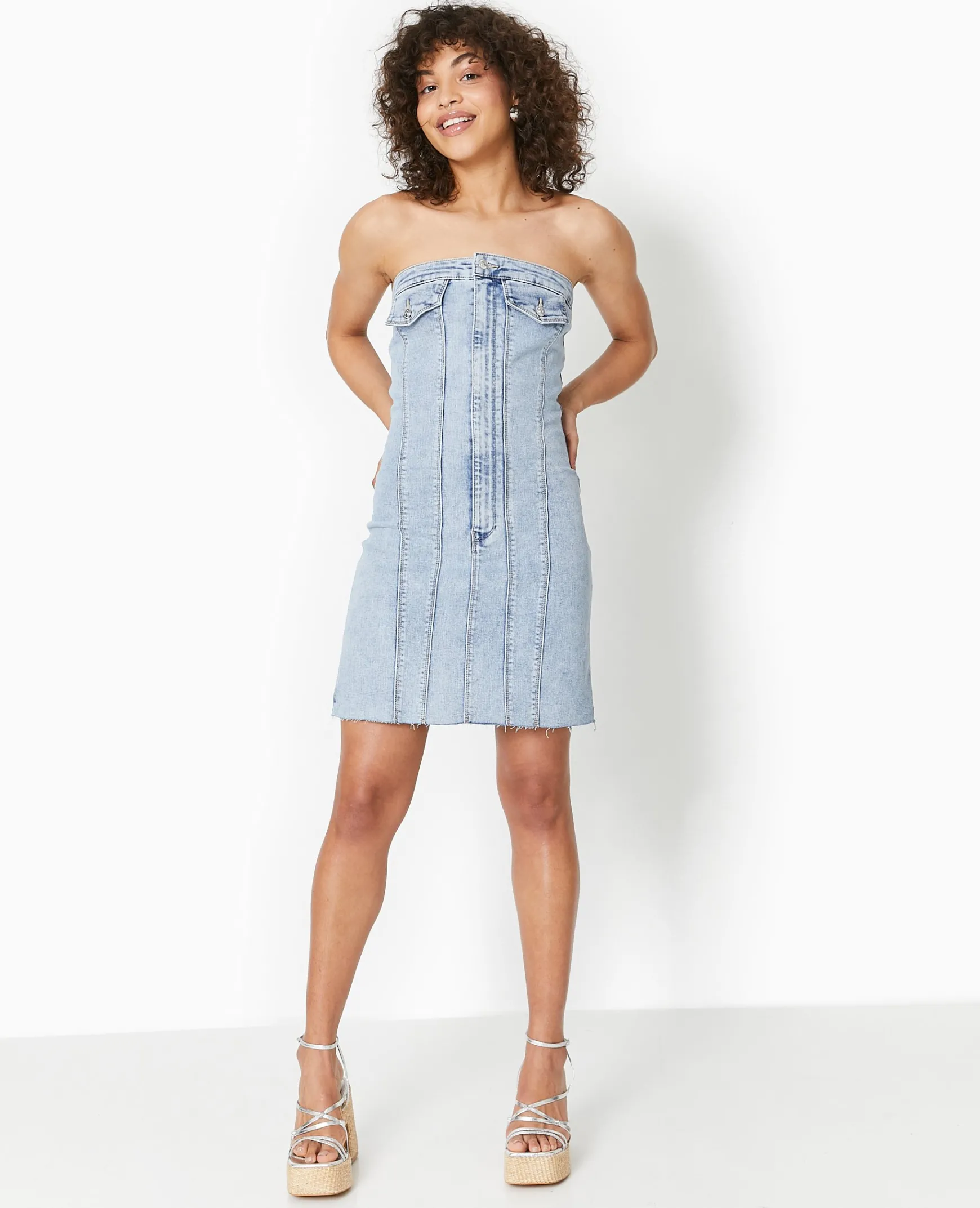 Pimkie Pimkie Positive|Robe^Robe Courte Forme Bustier En Jean -