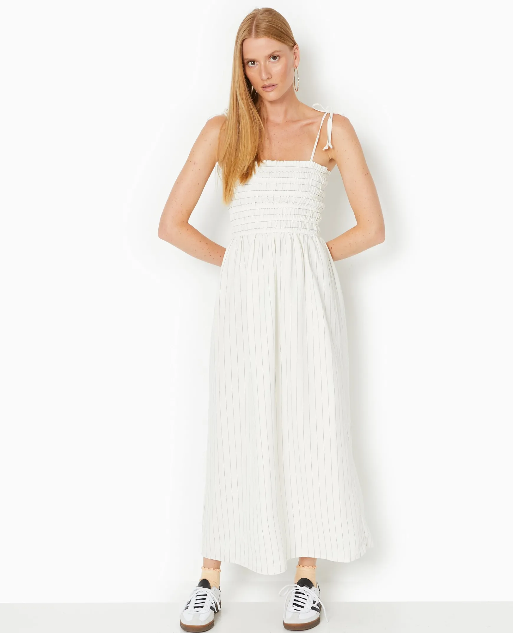 Pimkie Toute La Collection|Robe^Robe Longue Avec Smocks Motif Rayures -