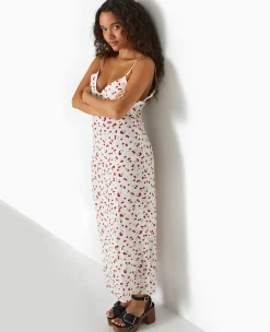 Pimkie Toute La Collection|Robe^Robe Longue Bretelles Fines Motif Cerises -