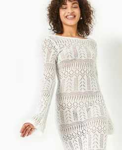 Pimkie Robe^Robe Longue En Crochet Avec Dos-nu - Blanc