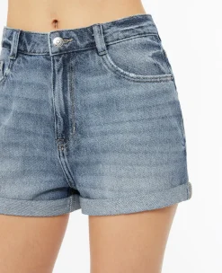 Pimkie Pimkie Positive|Short^Short En Jean Loose Taille Haute Bas Roulottés -