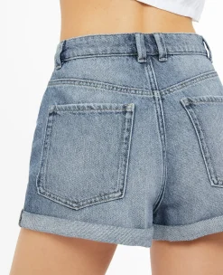 Pimkie Pimkie Positive|Short^Short En Jean Loose Taille Haute Bas Roulottés -
