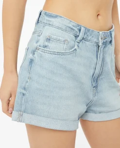 Pimkie Pimkie Positive|Short^Short En Jean Loose Taille Haute Bas Roulottés -