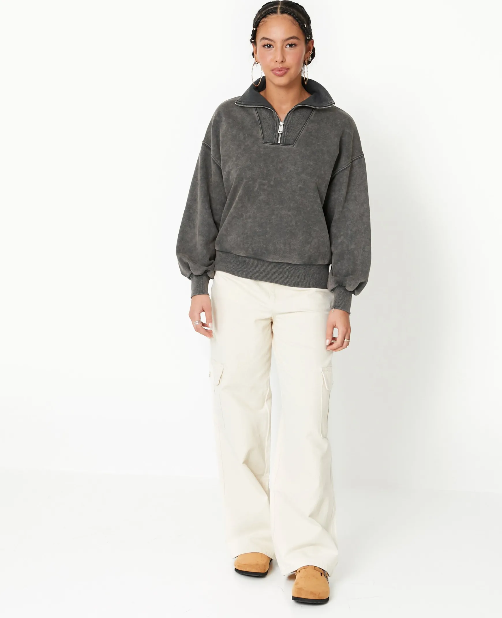 Pimkie Sweat^Sweat Col Camionneur Avec Effet Délavé -