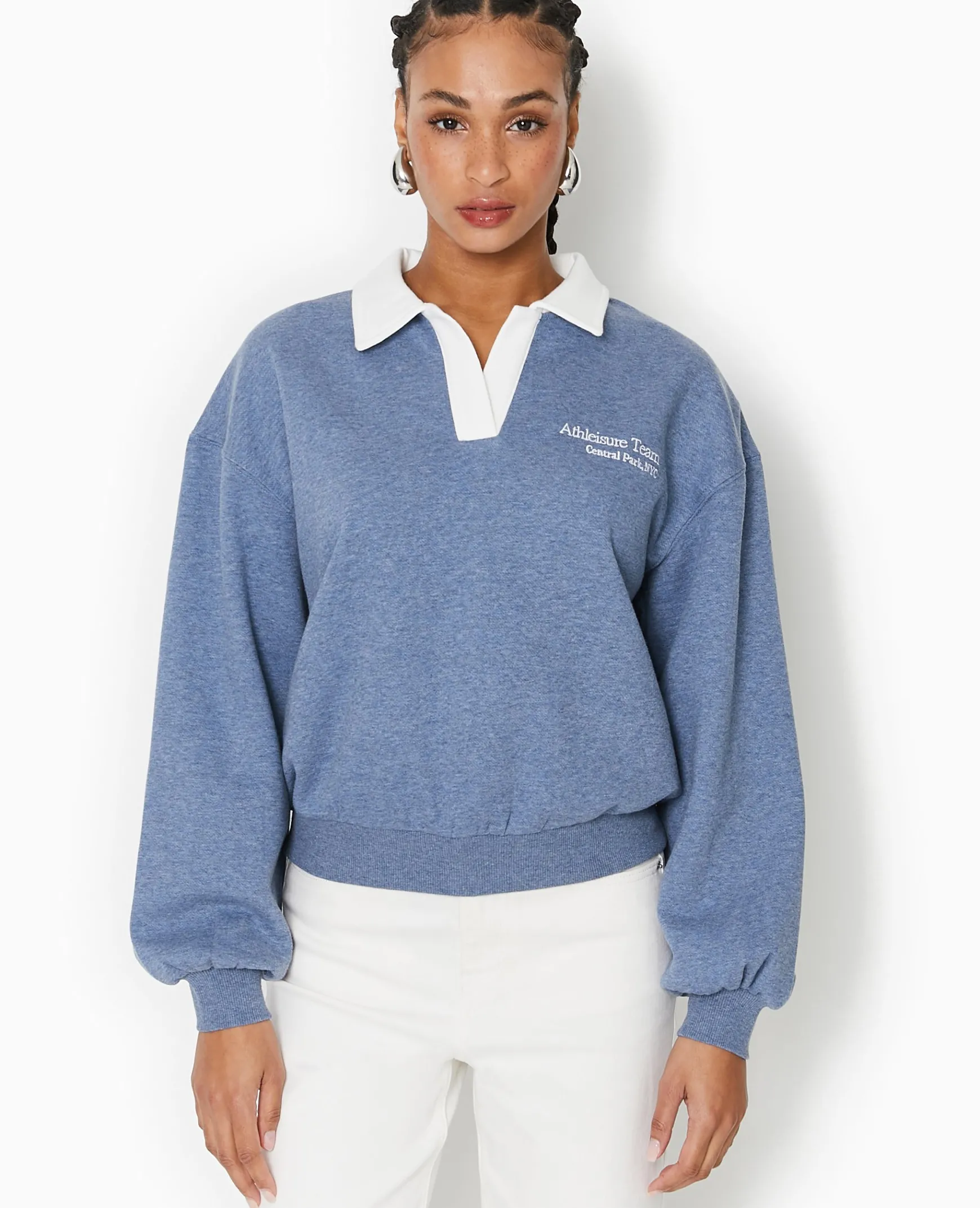 Pimkie Pimkie Positive|Sweat^Sweat Col Polo Avec Broderie -