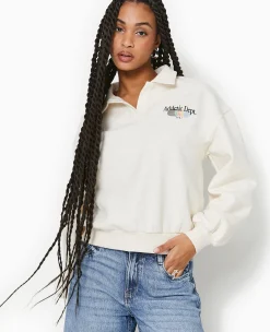 Pimkie Pimkie Positive|Sweat^Sweat Col Polo Avec Broderie - Beige