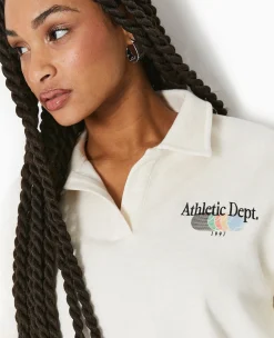 Pimkie Pimkie Positive|Sweat^Sweat Col Polo Avec Broderie - Beige