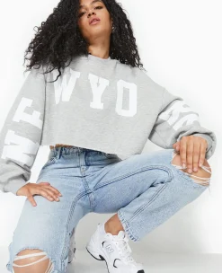 Pimkie Toute La Collection|T-Shirt Et Top^Sweat Cropped Base Coupée Avec NEW YORK -
