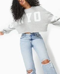 Pimkie Toute La Collection|T-Shirt Et Top^Sweat Cropped Base Coupée Avec NEW YORK -