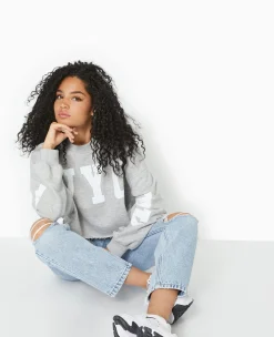 Pimkie Toute La Collection|T-Shirt Et Top^Sweat Cropped Base Coupée Avec NEW YORK -