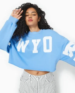 Pimkie Toute La Collection|Sweat^Sweat Cropped Base Coupée Avec NEW YORK -