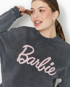 Pimkie Sweat^Sweat Effet Délavé Acid Wash BARBIE -