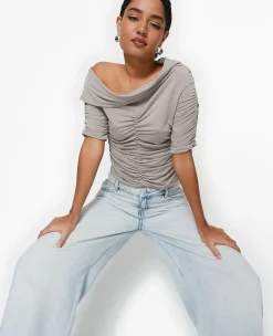 Pimkie Pimkie Positive|T-Shirt Et Top^Top Avec Fronces Encolure Bardot -