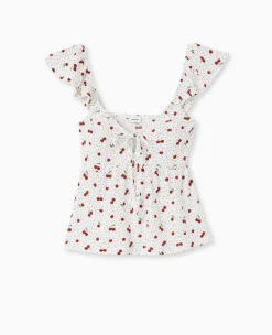 Pimkie T-Shirt Et Top^Top Avec Volants Et Nouettes Motif Cerises -