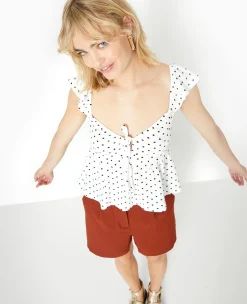 Pimkie Toute La Collection|T-Shirt Et Top^Top Avec Volants Et Nouettes Motif Cerises -