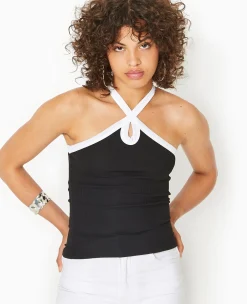 Pimkie T-Shirt Et Top^Top Bicolore Avec Bretelles Croisées -