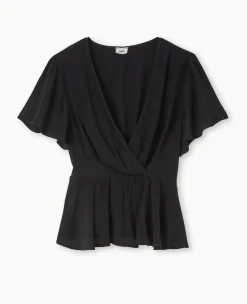 Pimkie Chemise Et Blouse^Top Cache-cœur Avec Manches Papillons -